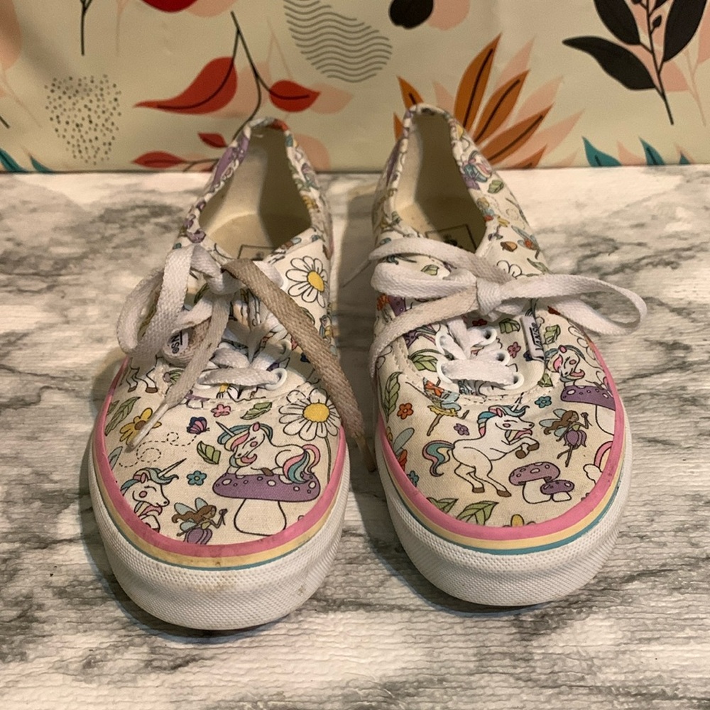 Unicorn girls Vans tennis shoes